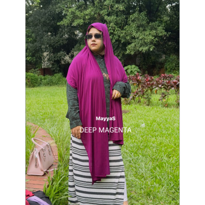 প্রিমিয়াম জার্সি ফেব্রিক্স হিজাব ( DEEP MAGENTA )